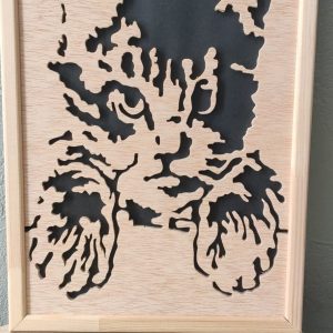 B/Tableau chantournage dentelle chaton vertical dimension 22x30