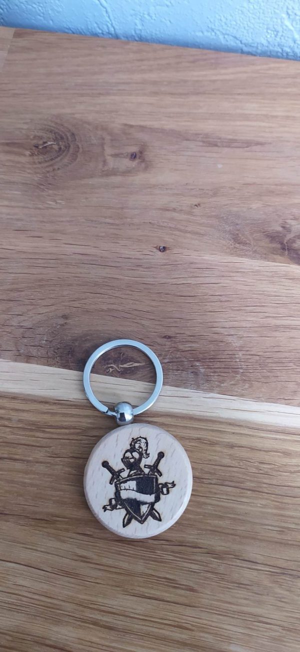 B/porte clés médieval 1 face bouclier chevalier 1 face arbre de vie
