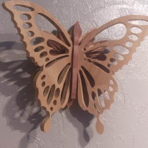 B/papillon chantourné chêne -sipo