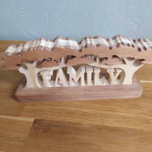 B/family 2 types de bois socle pin vernis