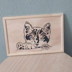 B/Tableau chantourné chaton (horizontal) dimension 22x30