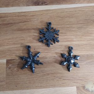 R/lot de 3 étoiles noir pailleté