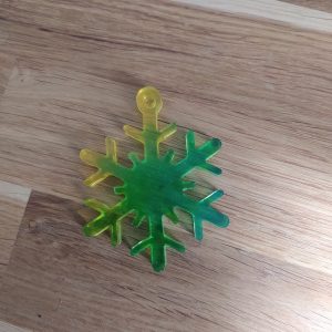 R/suspension gros flocon vert et jaune cristal