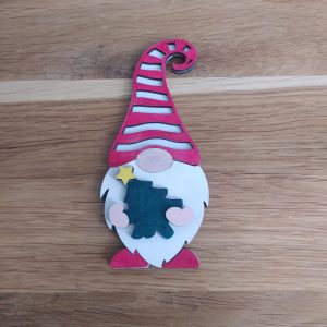 B/gnome de noël avec son sapin (bonnet rouge)