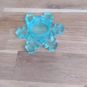 R/bougeoir flocon de neige cristal bleu n° 3