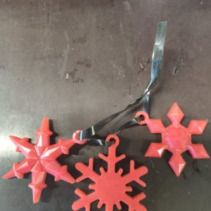 R/lot de 3 étoiles rouge mat