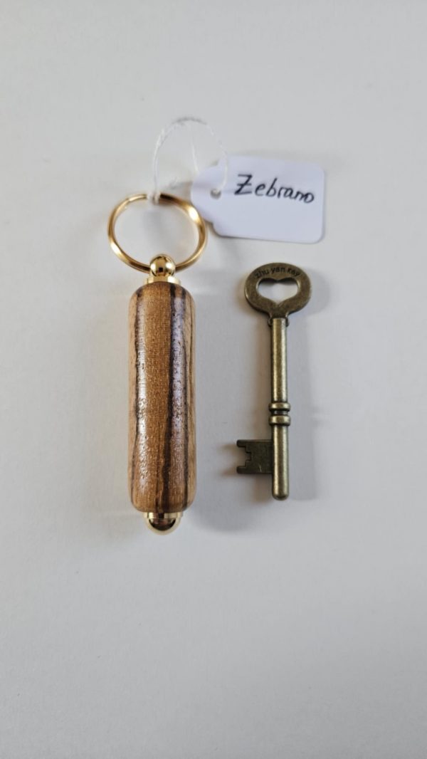 B/porte clés tourné en bois zebrano