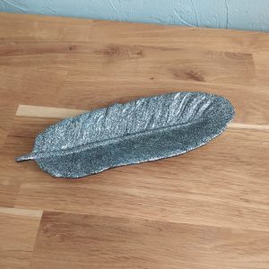 R/vide poche plume paillettes grises