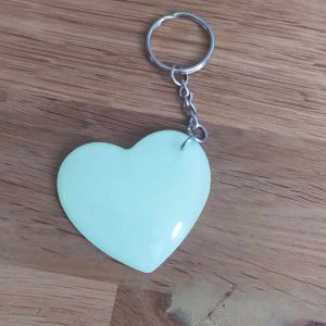 R/porte clés cœur vert transparent