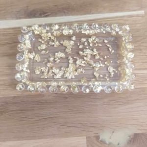 R/porte savon rectangulaire glam feuilles d'or