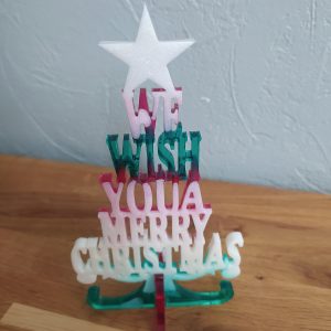 R/décoration souhait sapin de noël vert blanc rouge (trépied rouge vert blanc)