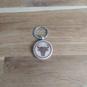 B/Porte clés astrologique taureau et arbre de vie