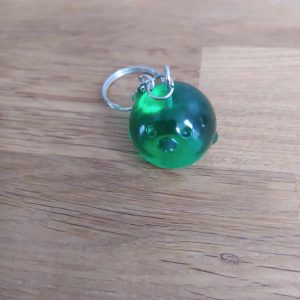 R/porte clés boule animaux poussin vert