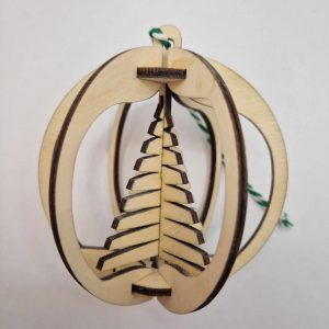 B/boule de noël 3D découpée laser sapin avec sa boite