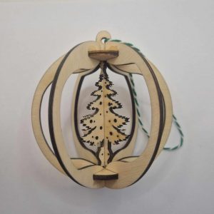 B/boule de noël 3D découpée laser sapin guirlande avec sa boite