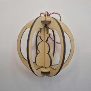 B/boule de noël 3D découpée laser (bonhomme de neige) avec sa boite
