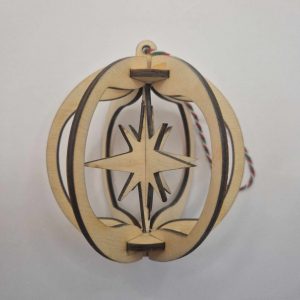 B/boule de noël 3D découpée laser (étoile) avec sa boite