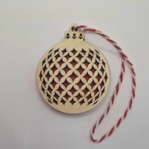 B/boule plate de noël avec dessins d'étoiles 2