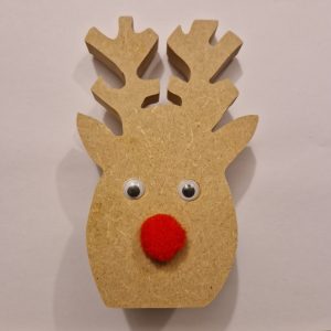 B/tête de renne de noël avec nez pompon rouge