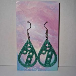 R/boucles d'oreilles goutte d'eau sucre d'orge vert