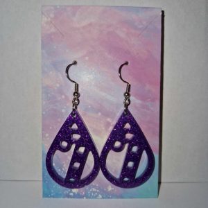 R/boucles d'oreilles goutte d'eau violet sucre d'orge