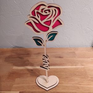 B/rose sur socle coeur n° 3