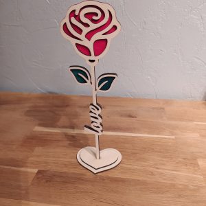 B/rose sur socle coeur n° 2