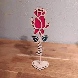 B/rose sur socle coeur n° 1