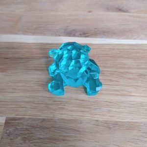 R/figurine ourson assis turquoise cristal