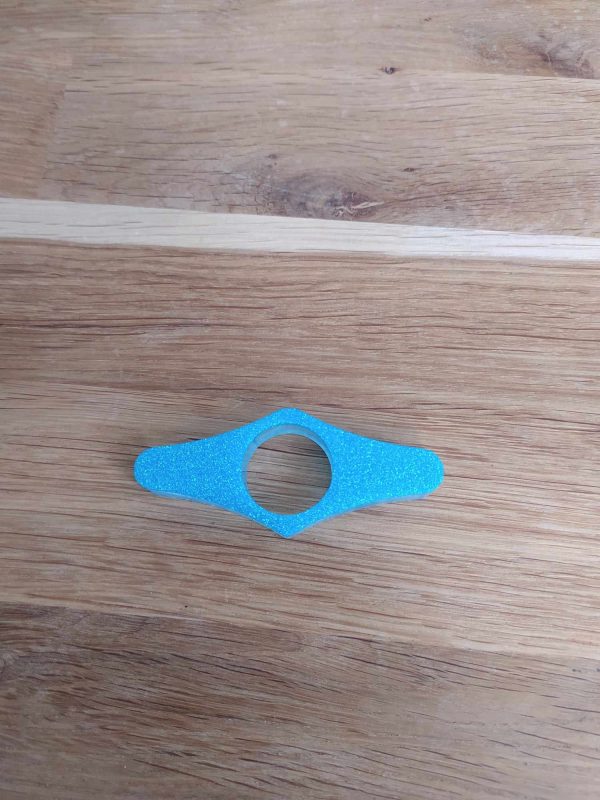 R/bague de lecture bleu turquoise pailleté n° 4