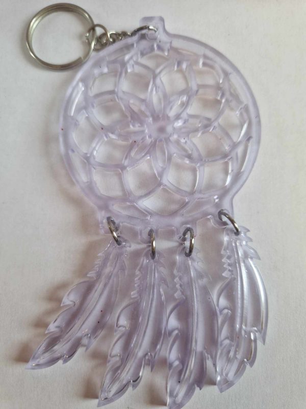 R/porte clés attrape rêves cristal violet