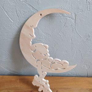 B/lune ourson et son doudou (chantournage)