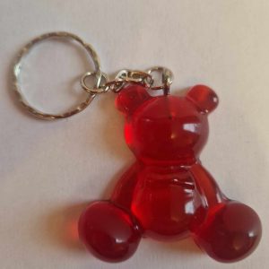 R/porte clés moyen ourson pattes rondes cristal rouge
