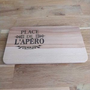 B/planche en bois en hêtre gravée laser (place de l'apéro)