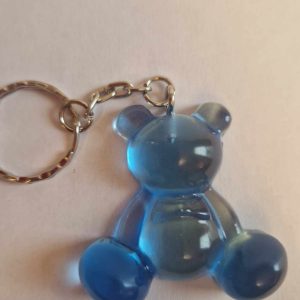 R/porte clés moyen ourson pattes rondes cristal bleu
