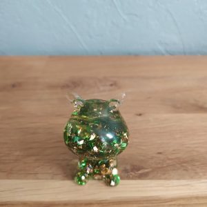 R/mini figurine hippo feuilles vertes feuilles or