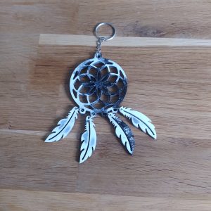 R/porte clés attrape rêves noir et blanc