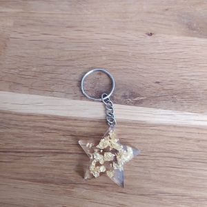 R/porte clés glam étoiles feuilles or