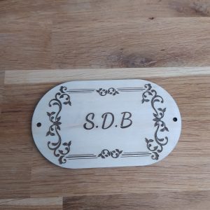 B/plaque porte (salle de  bains) gravée laser
