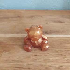 R/figurine ourson assis or et marron
