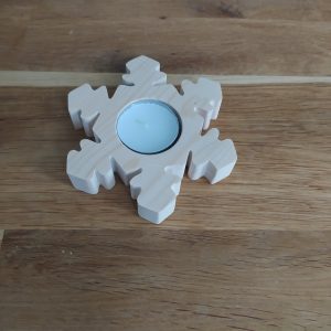 B/bougeoir en forme de flocon en pin