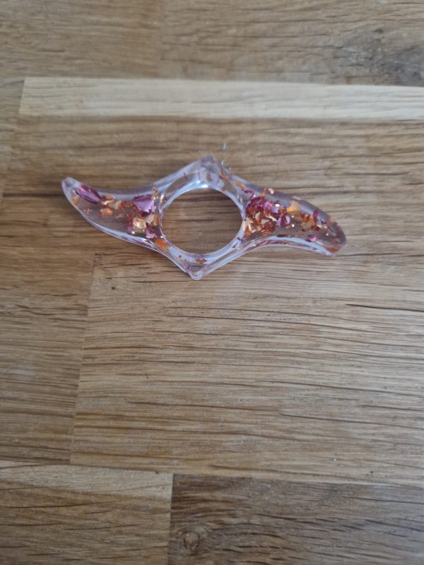 R/bague de lecture feuilles cuivrées feuilles roses n° 9
