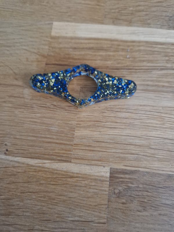 R/bague de lecture feuilles or feuilles bleues n° 12