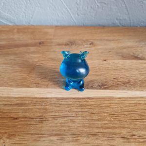 R/mini figurine hippo cristal bleu clair