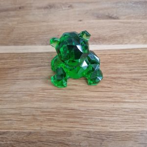 R/figurine ourson assis cristal vert