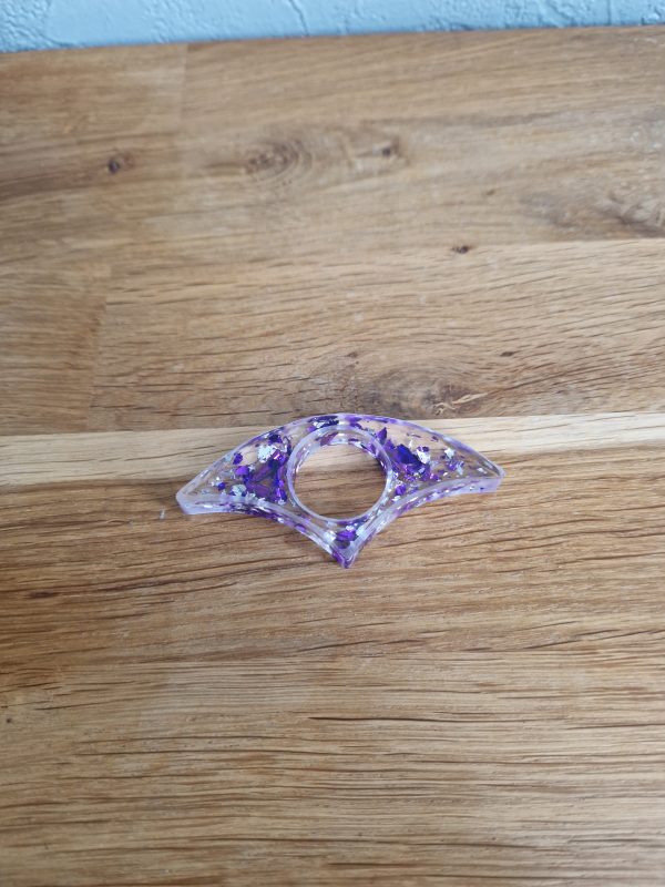 R/bague de lecture feuilles violet feuilles argent n° 13