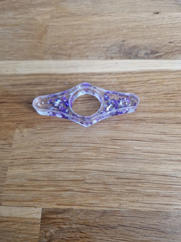 R/bague de lecture feuilles violet feuilles argent n° 15