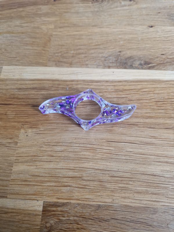 R/bague de lectrure feuilles violet feuilles argent n° 16