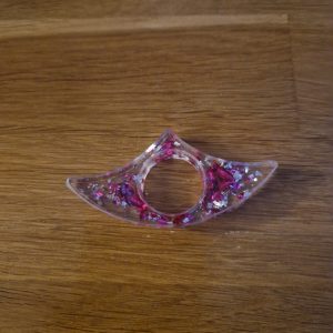 R/bague de lecture feuilles fuschia feuilles argent n° 13