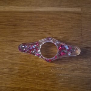 R/bague de lecture feuilles fuchsia feuilles argent n° 15